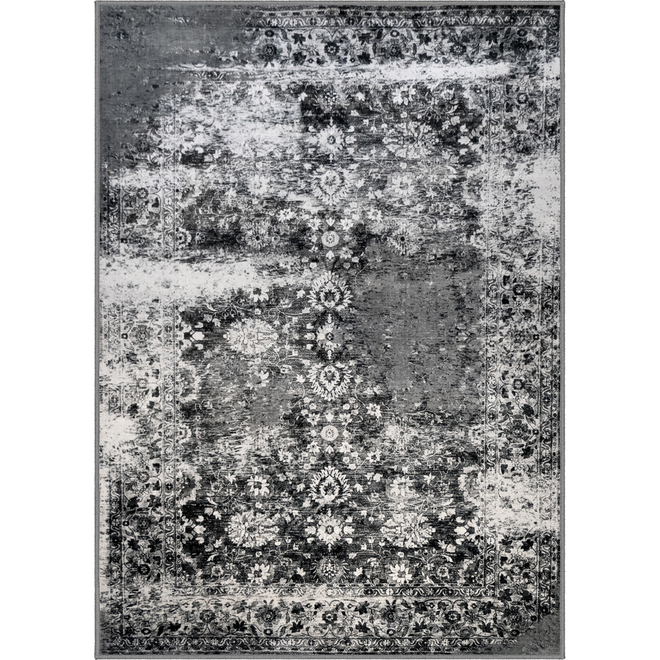 Tapis d'intérieur Garett de Kormani Home, 7,87 pi x 9,84 pi, 2 tons de gris