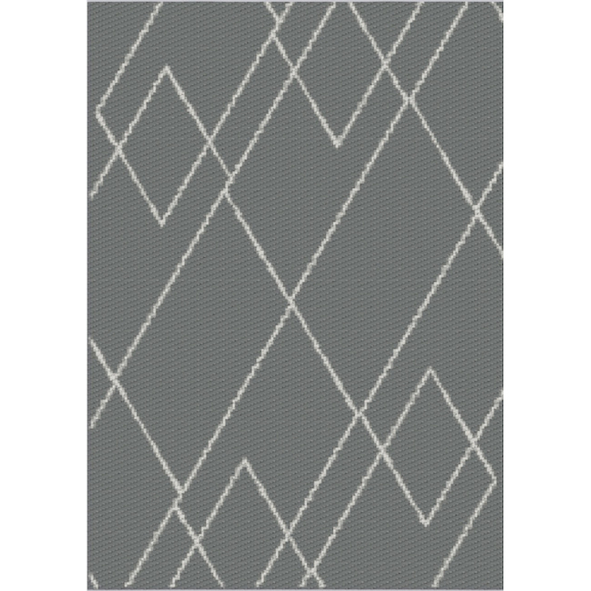 Tapis décoratif Anson par KO2 gris rectangle extérieur polypropylène 5 x 7 pi