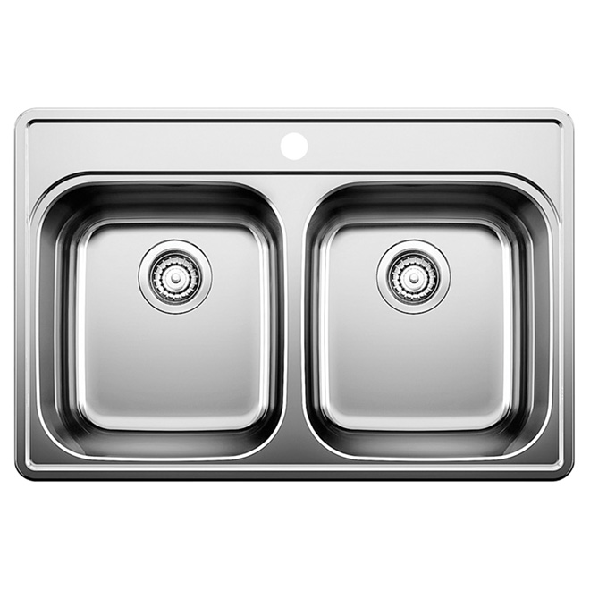 Blanco Essentials 2 Double Sink - Stainless Steel - 31.5-in x 20.7-in x 8-in