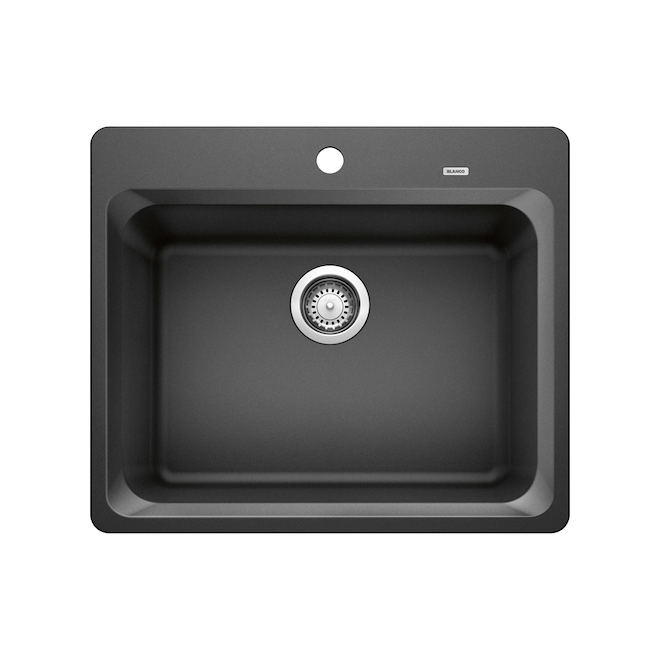 Blanco Silgranit Vision 1  Single Kitchen Sink - 25-in x 20.75-in - Anthracite