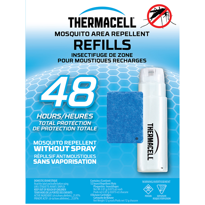 Paquet de recharges pour répulsif anti-moustiques Thermacell protection 48 heures, 4/pqt