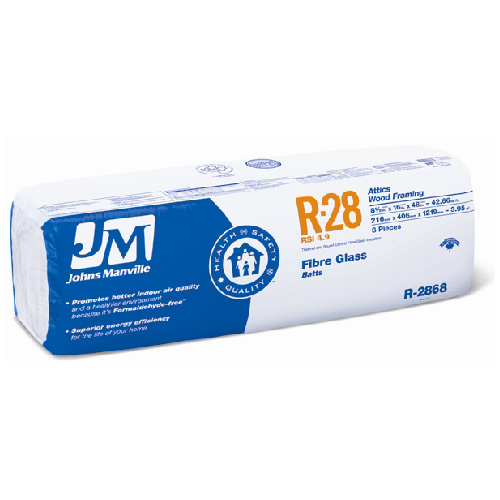 Johns Manville R28 Unfaced Fibreglass Batt Insulation 5.32-Sq. Ft ...