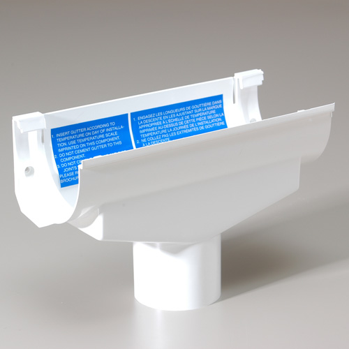 Plastmo Centre Drop Outlet Gutter White Vinyl 1 Per Pack P11431