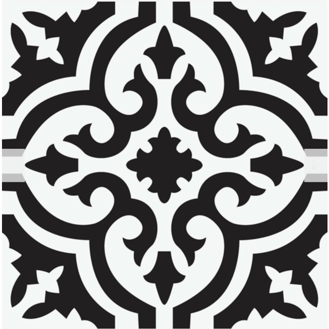 Style Selections Geometric Black and White Peel-and-Stick Vinyl Tile - 12-in x 12-in