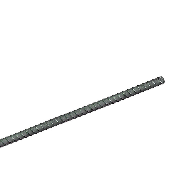Barre d'armature standard à relief de Metaltech, 5/16 po x 6 pi, acier gris