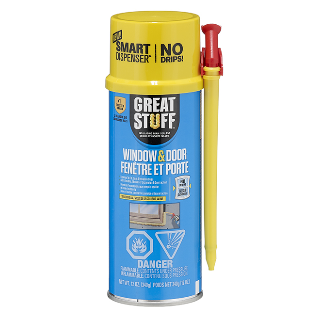 Great Stuff Window & Door Spray Foam Insulation - 12-oz - Yellow for Visibility - Ready for Trim in 1 Hour