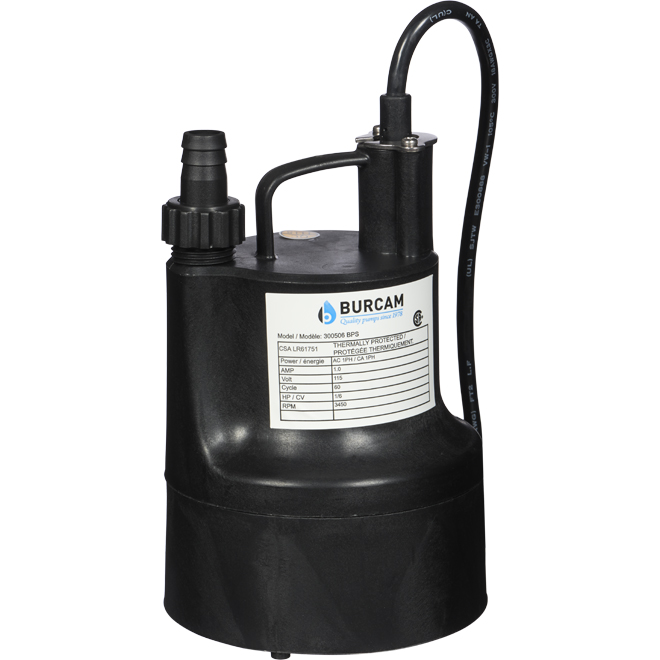 BURCAM Submersible Utility Pump 1/6 HP 300506BPS Réno-Dépôt