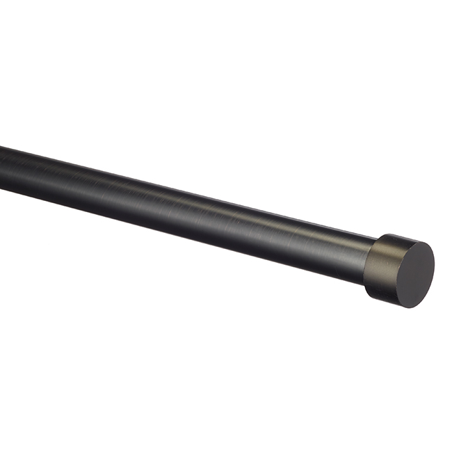 Umbra Cappa 66-in to 120-in Brushed Black Curtain Rod