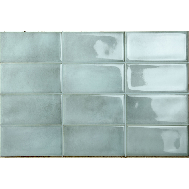 Carreaux muraux en céramique turquoise Be In par Iris Ceramica de 4 po x 8 po x 7 mm, 32/bte