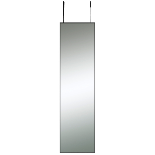 Miroir de porte Moderna de Columbia avec cadre noir brossé, 12,75 po x 48,75 po