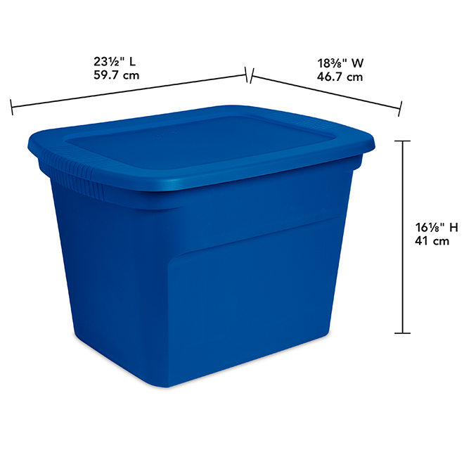 Bac de rangement de GSC Technologies 21 x 15 x 12 po de 49 L couvercle  rabattable plastique 211512C