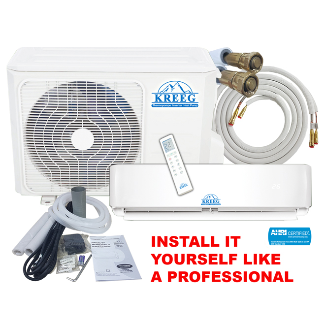 Kreeg 12,000 BTU Wall-Mount Heat Pump with 25-ft R-410a Refrigerant Pre ...