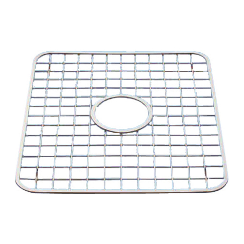 InterDesign Sink Grid with Hole - 12.75-in x 11-in - Stainless Steel - Chrome
