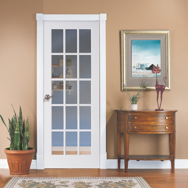 Metrie 30-in x 80-in x 1 3/8-in 15-Lite Glass Primed MDF French Door ...