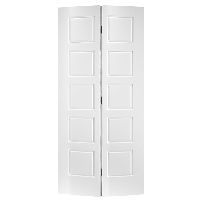 Masonite Riverside Interior Bi-fold Closet Door - 24-in W x 80-in L x 1 3/8 D - White Finish - Primed Hardwood