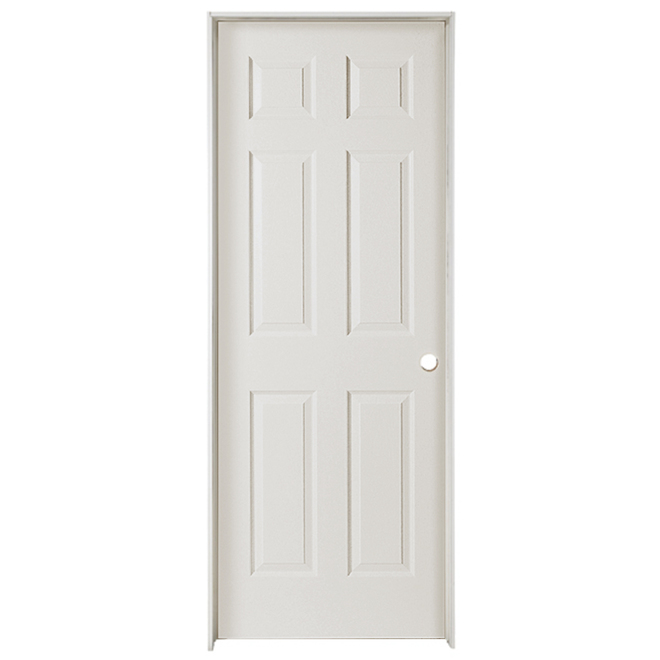 Metrie Prehung Interior Door - Traditional 6-Panel Hollow Core - Left-Hand Swing - 30-in W x 80-in H