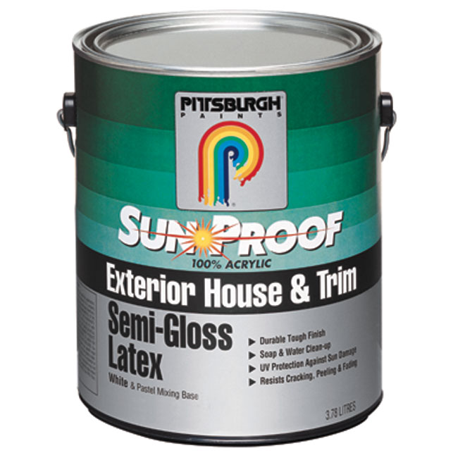 Latex pour l�extérieur, base pastel, semilustré, 3,78 l