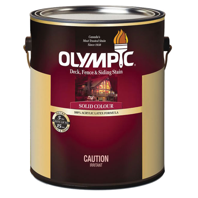 OLYMPIC Exterior Stain and Sealant 2-in-1 - Brown - 3.78 L 53210C/01 ...