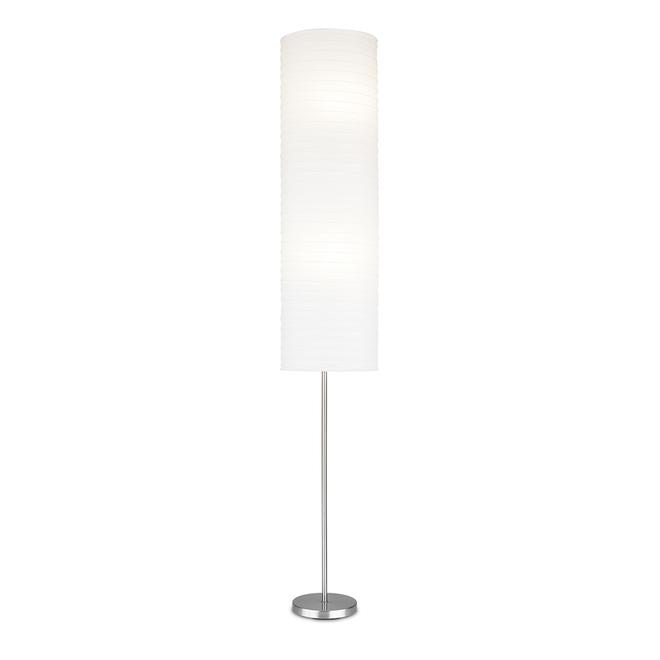 Project Source Floor Lamp with Rice Paper Shade - 69.75-in - Brushed Nickel and White