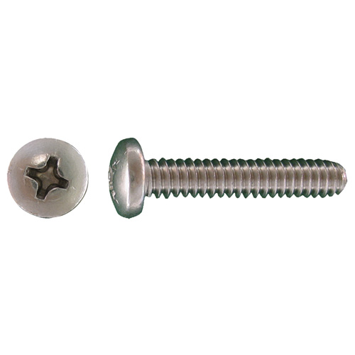 Precision Pan-Head Stainless Steel Machine Screws - #8 x 1-in - Phillips  Drive - Blunt Point - 6 Per Pack 822-440