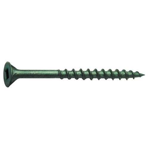 Precision Flat Head Treated Wood Deck Screws - Green - Square Drive - 5-lb Pack - #8 x 2 1/2-in