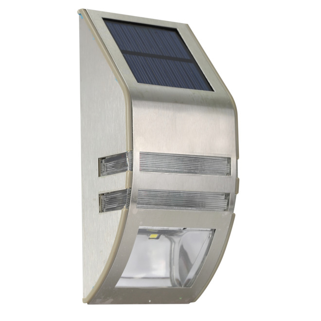 Luxworx Solar Wall Lights 6.7-in x 3.1-in Stainless Steel Set of  4947-SL-8008 Réno-Dépôt
