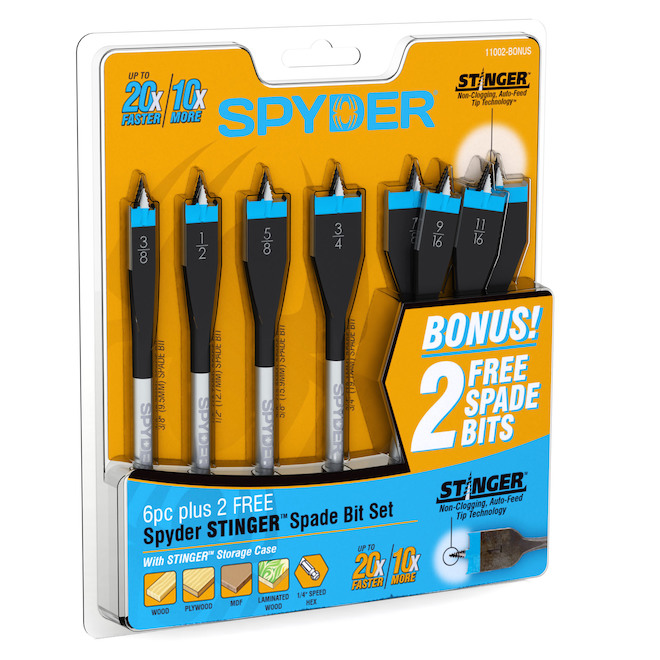 Spyder HSS 6Piece Spade Bit Kit +2 FREE RénoDépôt