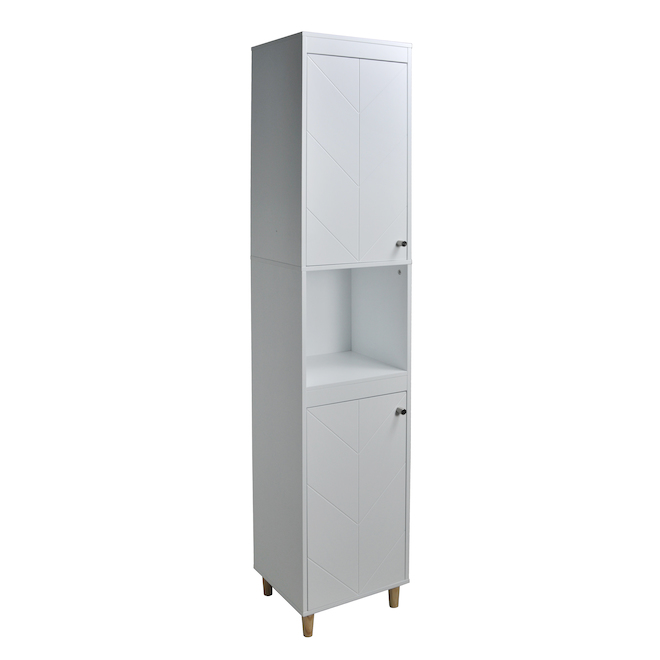 A&E Bath and Shower Lucia White MDF Freestanding Storage Cabinet