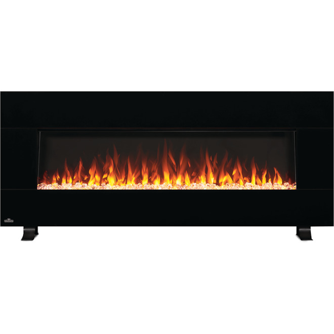 Napoleon Harsten 60-in Black Electric Wall Mount Fireplace with Bluetooth Speakers