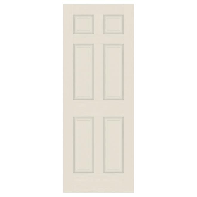 Metrie 6-Panel Interior Door - Primed Hardboard - 30-in x 80-in x 1 3/8-in