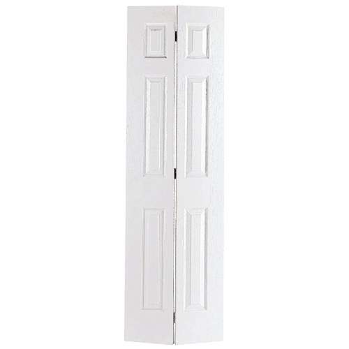 Masonite 6-Panel Bifold Door - Primed Hardboard - 24-in x 80-in x 1 3/8-in