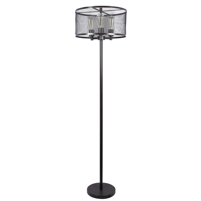 UBERHAUS Lampe sur pied, style projecteur, noir/chrome, 48,42 LS