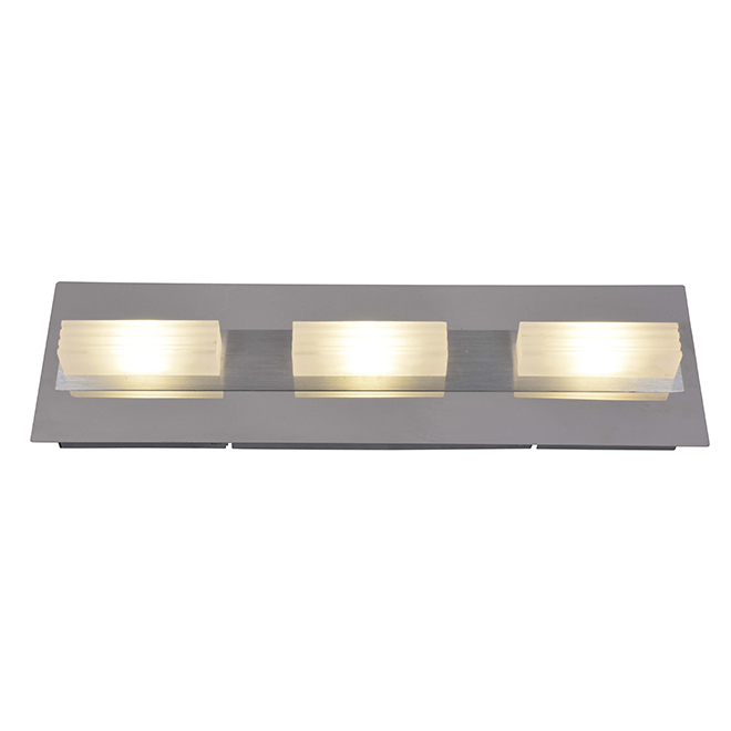 Lumirama Ledgo Vanity Wall Light for Foyers - Integrated 5-Watt LED Bulbs - Polished Chrome Finish - Frosted Lampshades