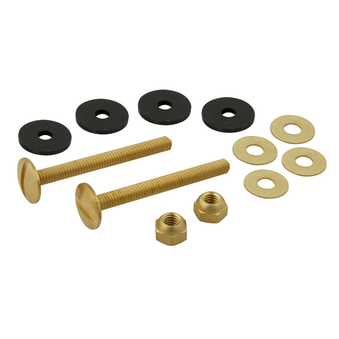 Master Plumber Toilet Tank Close Coupled Bolt Set - Solid Brass - 3-in L x  5/16-in dia