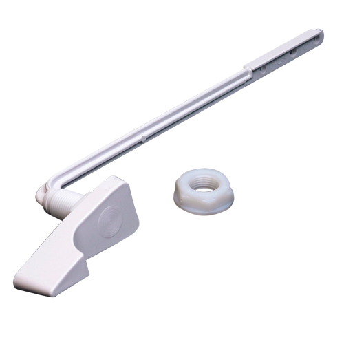 Master Plumber Plastic Tank Lever - White Finish - Front Side Mounting - 8-in L
