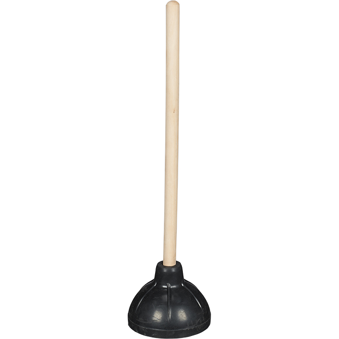 Plunger - Wood and Rubber - 5'' x 21'' - Black