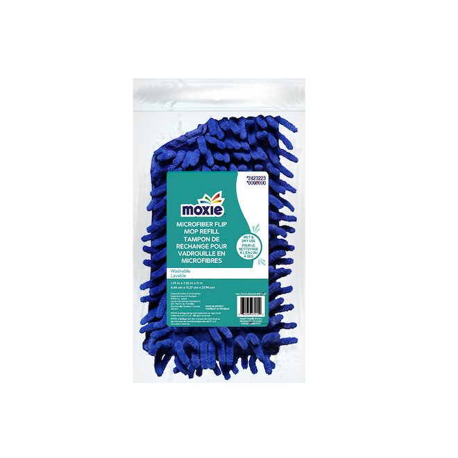 Vadrouille en microfibre pour nettoyage à sec et humide par Moxie, 22 po,  bleu 7014XL