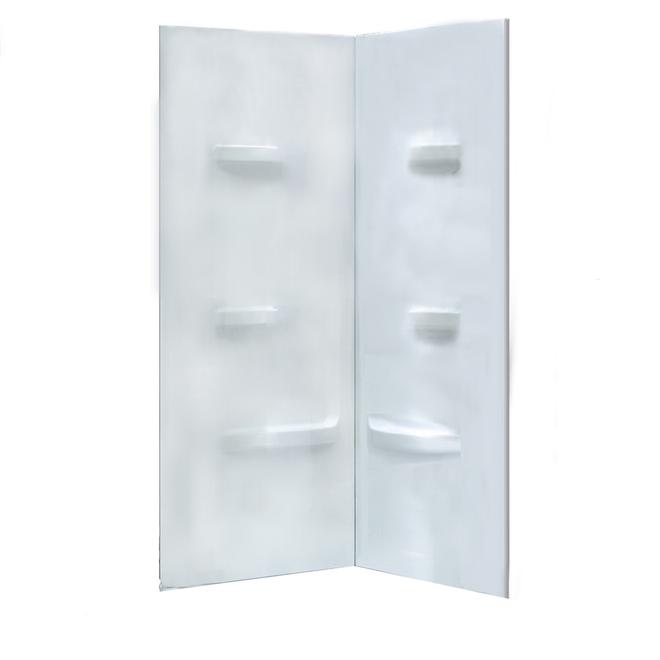 Ove Decors Emily-Swift 36-in x 73.62-in White Corner Wall Shower Panel