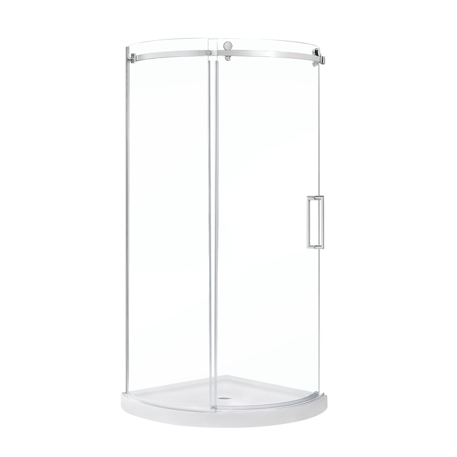 OVE Decors Alex 36-in x 36-in Chrome Frameless Shower Door (wall and base not included)