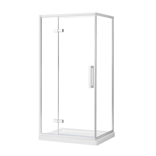 Porte de douche sans cadre Tessa par OVE Decors 40 x 32 po, chrome poli