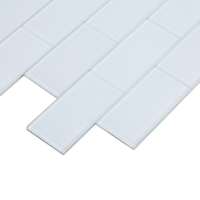 Speedtiles Chianti SelfAdhesive Glass Tiles 11.57in x 11.57in White