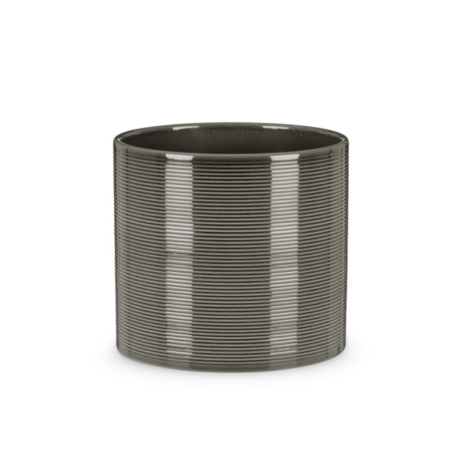 Scheurich Ceramic Pot Cover - Modern Design - Grey - 6.3''