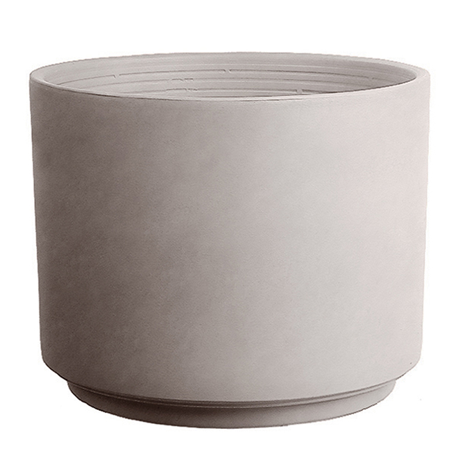 Clay Pot Cilindro - 10-in - Greige