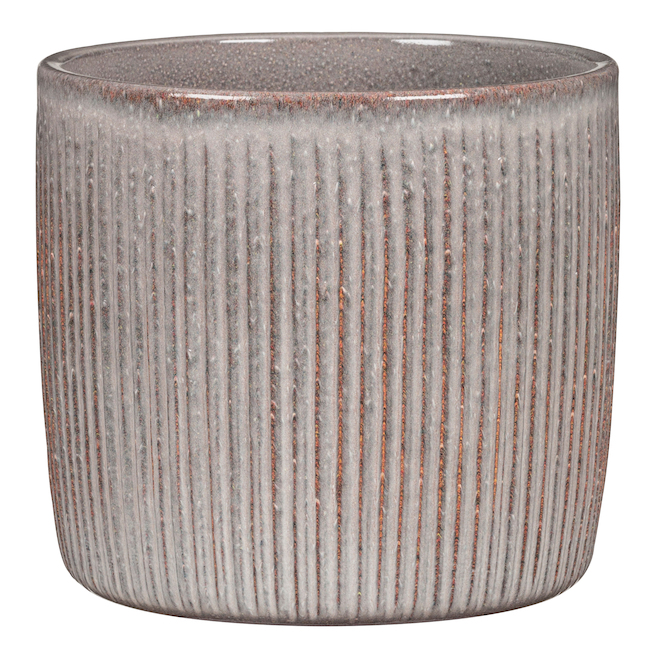 Scheurich Round Pot Cover - Indoor - Ceramic - 5.12-in - Brown