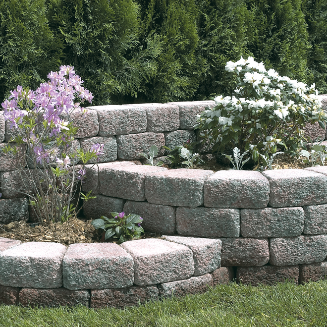 Oldcastle Country Basic Retaining Wall Blocks Concrete Shadow Blend - 9 ...