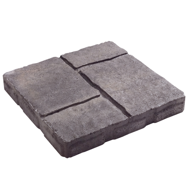 Oldcastle Quadral Patio Slab - Cobblestone Style - Shadow Blend - 16-in L x 16-in W x 2-in H