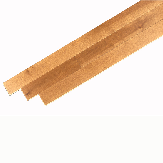 Plancher de bois franc en merisier Mono Serra, intérieur, résidentiel, brun clair, 3/4 po p. x 3 1/4 po l.