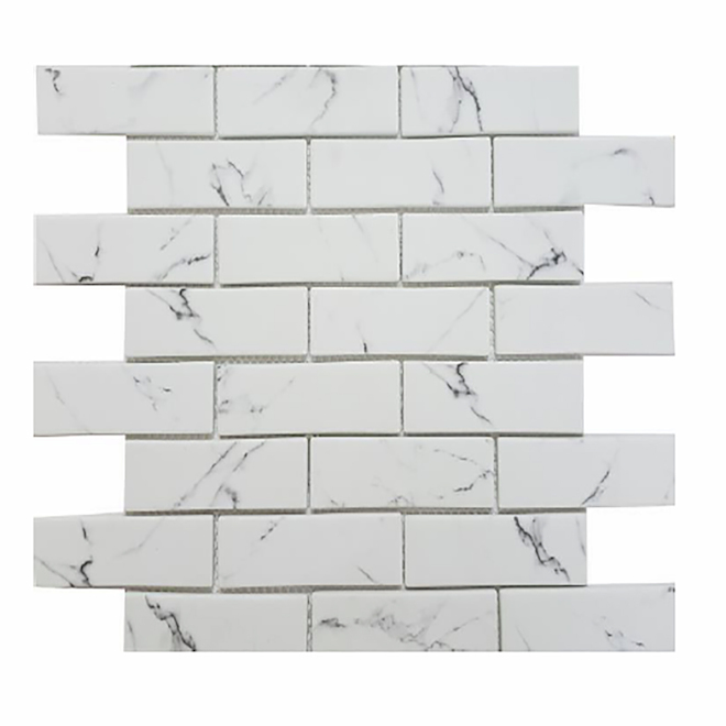 Mono Serra Wall Carrera Brick Porcelain Mosaic - 12-in x 11-in 10.23 sq.ft. per box