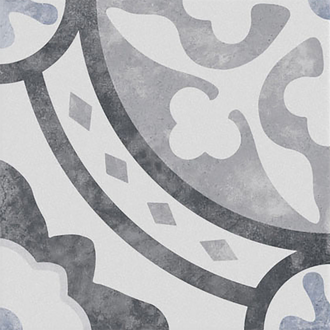 Mono Serra Porto Porcelain Tile - 8-in x 8-in - Grey and Blue - 19/Box