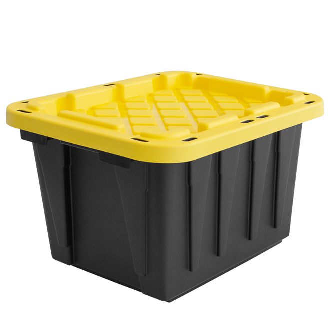 Ramtuff Strong Box 45-L Black And Yellow Plastic Storage Box ST22161301 - Reno-Depot